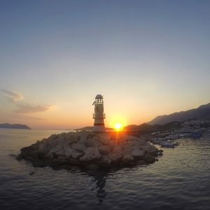 The Symbolic Sea Lane In Kas During Sunset In Turkey